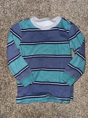Carter's Teal & Navy Striped Long Sleeve Tee